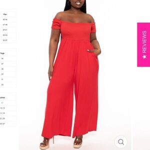 Plus Size Eileen Off The Shoulder Jumpsuit - Black -‎ 2X